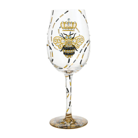 Lolita Queen Bee hand-painted wine glass