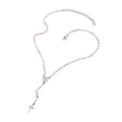 Pink Rosary Bracelet Sterling Silver | Amen - Tricia's Gems