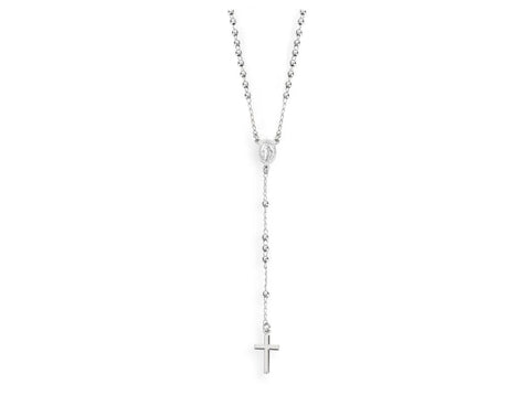 Silver Beaded Rosary Necklace | Amen - Tricia's Gems
