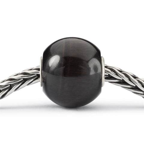 Jumbo Round Black Cat's Eye Bead | Trollbeads - Tricia's Gems