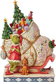 Grinch/Max Standing by Sleigh | Jim Shore Grinch Collection - Tricia's Gems