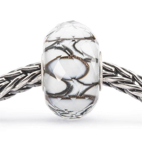 Trollbeads Bubble Drift Bead TGLBE30117 hand-faceted glass charm with soft floating pattern