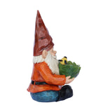 Funny Garden Gnome Holding Bird Bath