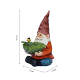 Funny Garden Gnome Holding Bird Bath