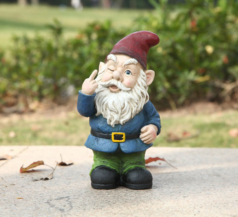 Gnome Garden Statue Winking