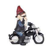 Gnome With Peace Sign Riding Motocycle