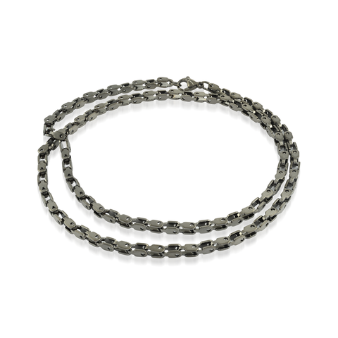 Fancy Link Black Necklace | Italgem Steel - Tricia's Gems