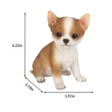 SOREAL brown Chihuahua puppy figurine made from polyresin decorative dog statue for home décor and gift giving.