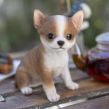 SOREAL brown Chihuahua puppy figurine made from polyresin decorative dog statue for home décor and gift giving.