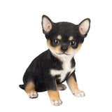 SOREAL black Chihuahua puppy figurine made from polyresin decorative dog statue for home décor and gift giving.
