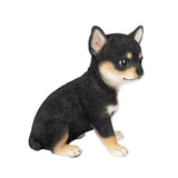 SOREAL black Chihuahua puppy figurine made from polyresin decorative dog statue for home décor and gift giving.