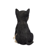 SOREAL black Chihuahua puppy figurine made from polyresin decorative dog statue for home décor and gift giving.