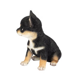SOREAL black Chihuahua puppy figurine made from polyresin decorative dog statue for home décor and gift giving.