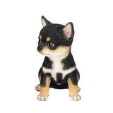 SOREAL black Chihuahua puppy figurine made from polyresin decorative dog statue for home décor and gift giving.