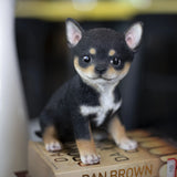 SOREAL black Chihuahua puppy figurine made from polyresin decorative dog statue for home décor and gift giving.
