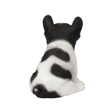 White and black French Bulldog puppy resin figurine decorative dog statue for home décor.