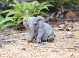 Pet Pals chubby sitting elephant statue made from polyresin for indoor and outdoor home and garden décor.