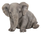 Pet Pals chubby sitting elephant statue made from polyresin for indoor and outdoor home and garden décor.