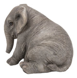 Pet Pals chubby sitting elephant statue made from polyresin for indoor and outdoor home and garden décor.
