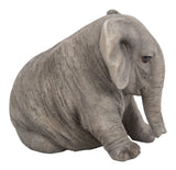Pet Pals chubby sitting elephant statue made from polyresin for indoor and outdoor home and garden décor.