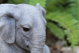 Pet Pals chubby sitting elephant statue made from polyresin for indoor and outdoor home and garden décor.
