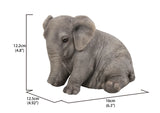 Pet Pals chubby sitting elephant statue made from polyresin for indoor and outdoor home and garden décor.