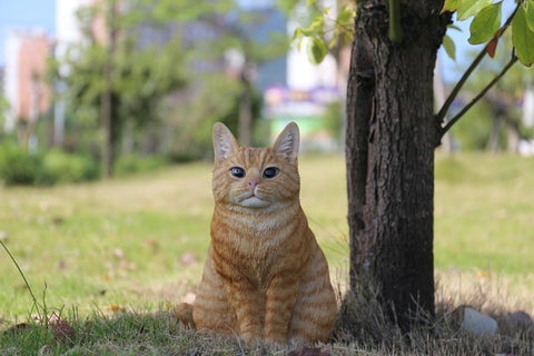 Orange Tabby Cat Garden Statue - Tricia's Gems