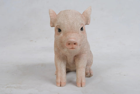 Baby Pig Sitting Garden Statue - Tricia's Gems