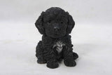 Pet Pals black sitting Cockapoo puppy statue made from polyresin for indoor and outdoor home and garden décor.