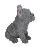 Pet Pals blue French Bulldog puppy statue made from polyresin with realistic details for indoor and outdoor home and garden décor.