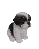 Pet Pals sitting Shih Tzu puppy garden statue made from polyresin with realistic details for indoor and outdoor décor.