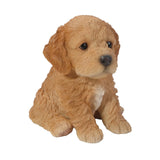 Pet Pals brown sitting Cockapoo puppy statue made from polyresin for indoor and outdoor home and garden décor.