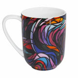 Don Chase Salmon Hunter 16 oz porcelain mug featuring grizzly bear and salmon artwork by Ojibway artist Don Chase.