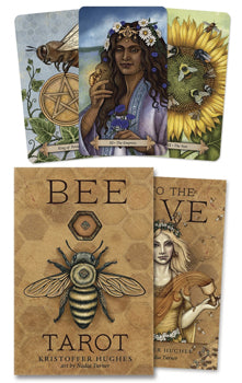Bee Tarot Set 78 card tarot deck with guidebook by Kristoffer Hughes bee themed Rider Waite style tarot cards
