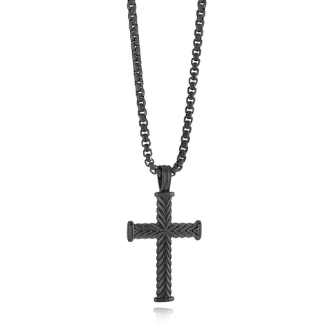 Chevron Cross Necklace | Italgem Steel - Tricia's Gems