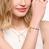 Charm Bracelet White Pearls Malachite | Thomas Sabo - Tricia's Gems