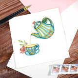 Handcrafted Quilled Afternoon Tea Greeting Card with detailed teapot and floral paper art