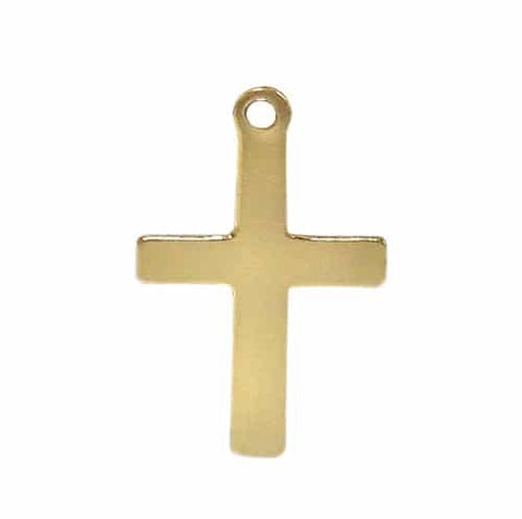 Flat Cross Charm 14k Gold Filled - Tricia's Gems