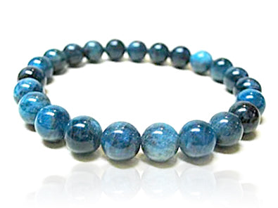 Polished apatite stretch bracelet with round gemstone beads