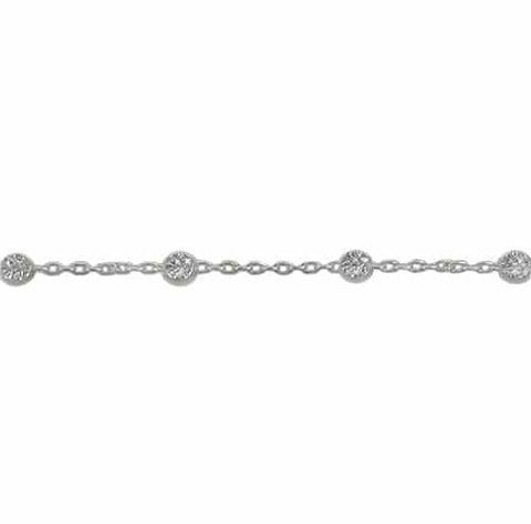 Sterling Silver Cable Chain with Diamond Cut Bead - Tricia's Gems