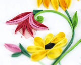 Handcrafted Quilled Wildflowers Birthday Greeting Card with vibrant floral paper art design