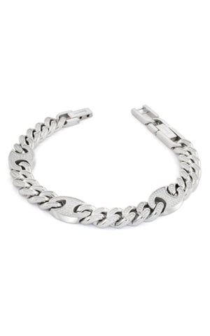 10mm Stainless Steel CZ Gucci Bracelet | Italgem Steel Bracelet - Tricia's Gems