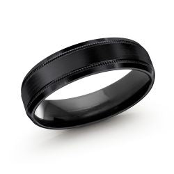 Malo CB-413B Black Cobalt Wedding Band - 6mm