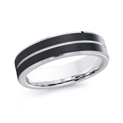 Malo CB-504 6mm white/black cobalt wedding band