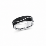 Malo CB-510 7mm white and black cobalt wedding band