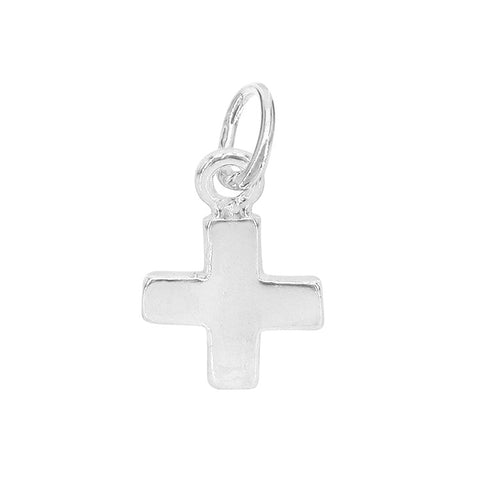Flat Cross Charm Sterling Silver | Permanent Jewelry - Tricia's Gems