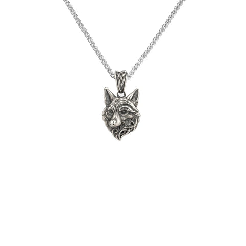 Oxidized Silver Coyote Pendant | Keith Jack