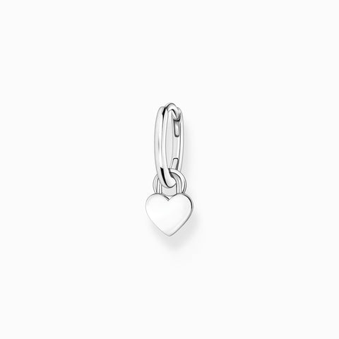Single Hoop Earring with Heart Pendant Silver | Thomas Sabo - Tricia's Gems