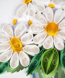 Quilled Daisy Floral Arrangement greeting card with handcrafted daisy flower bouquet design

