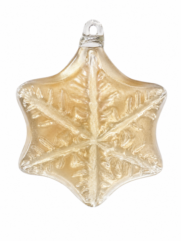 Snowflake Glass Ornament – Champagne Frost Finish